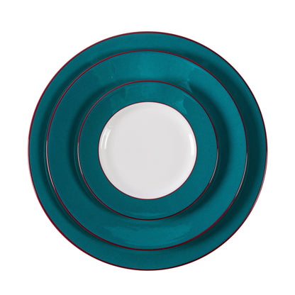 SECOND Teal fine bone china pudding plate