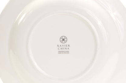 Gilded white fine bone china soup bowl