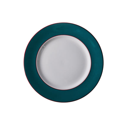 SECOND Teal fine bone china pudding plate